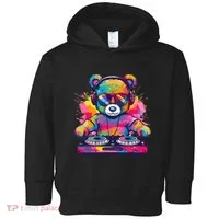 Cartoon Teddy Dj Toddler Hoodie thumb 0