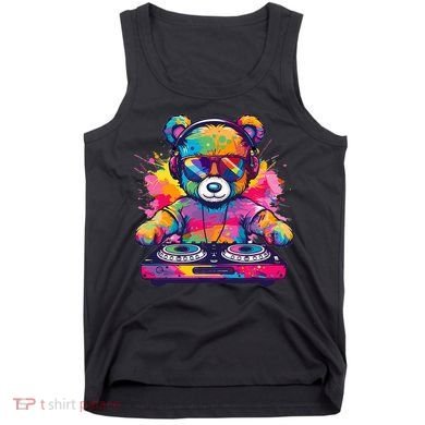Cartoon Teddy Dj Tank Top