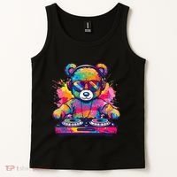Cartoon Teddy Dj Tank Top thumb 2