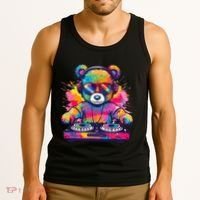 Cartoon Teddy Dj Tank Top thumb 3