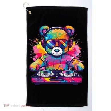 Cartoon Teddy Dj Golf Towel