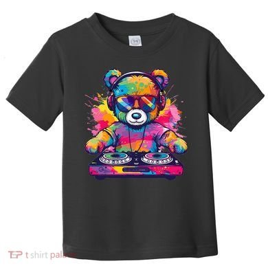 Cartoon Teddy Dj Toddler T-Shirt