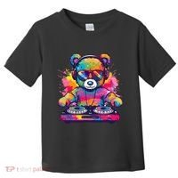 Cartoon Teddy Dj Toddler T-Shirt thumb 0