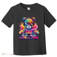 Cartoon Teddy Dj Toddler T-Shirt thumb 0