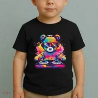 Cartoon Teddy Dj Toddler T-Shirt thumb 2
