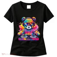 Cartoon Teddy Dj Women's T-Shirt thumb 0