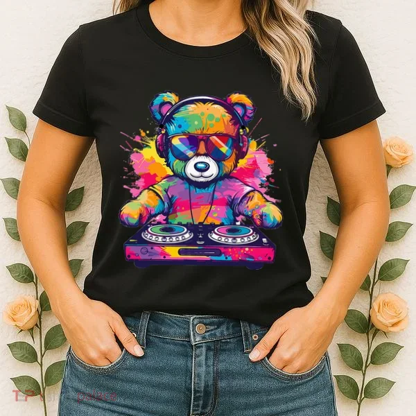 Cartoon Teddy Dj Women's T-Shirt