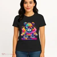 Cartoon Teddy Dj Women's T-Shirt thumb 4