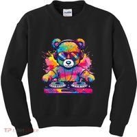 Cartoon Teddy Dj Kids Sweatshirt thumb 0