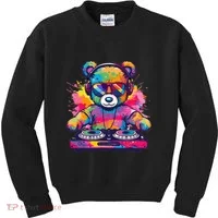 Cartoon Teddy Dj Kids Sweatshirt thumb 0