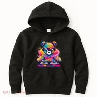 Cartoon Teddy Dj Kids Hoodie thumb 0