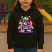 Cartoon Teddy Dj Kids Hoodie thumb 3