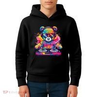 Cartoon Teddy Dj Kids Hoodie thumb 4
