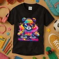 Cartoon Teddy Dj Kids T-Shirt thumb 3