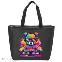 Cartoon Teddy Dj Tote Bag thumb 0