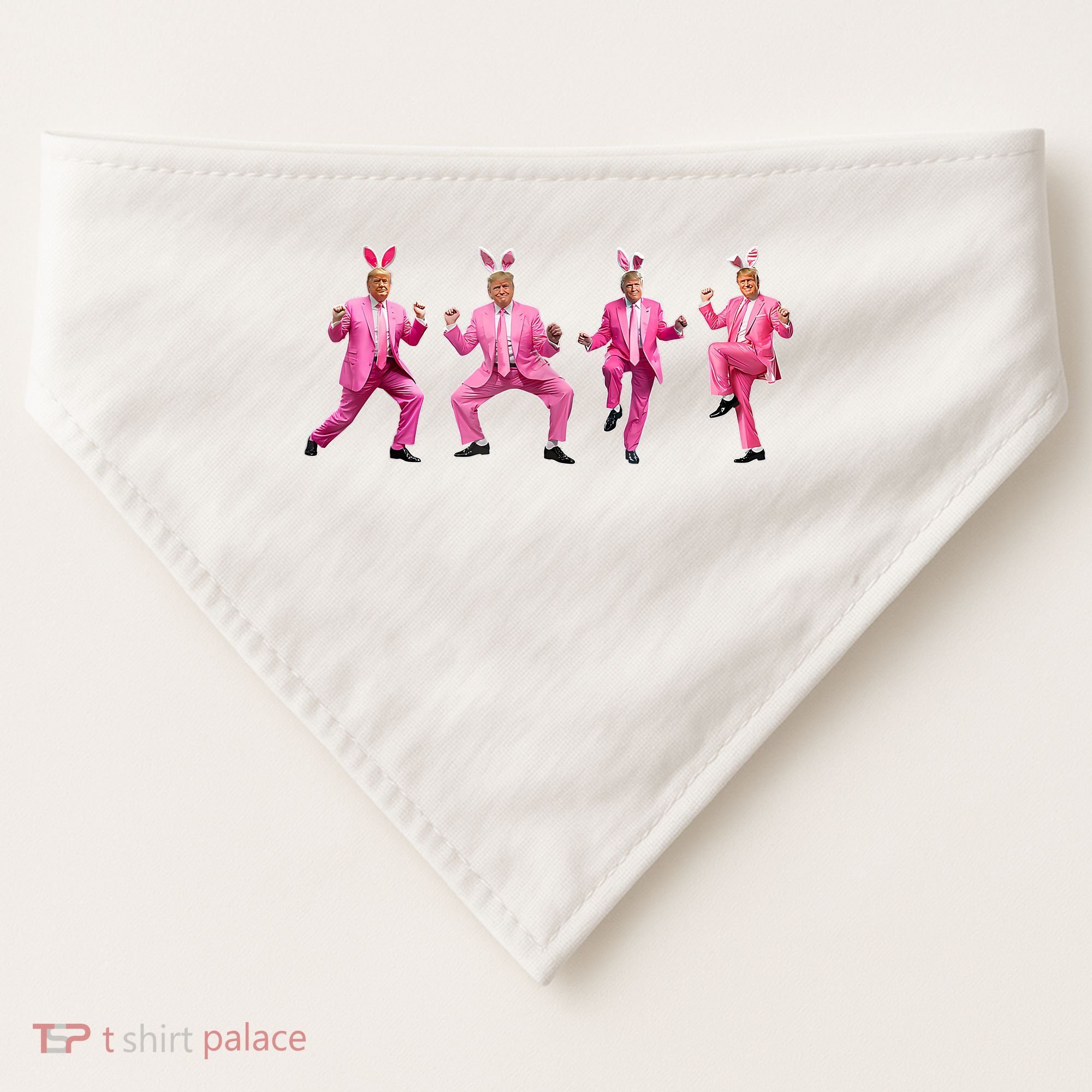 Cute Trump Dance Easter Day Bunny Funny Trump Easter Day USA-Made Doggie Bandana