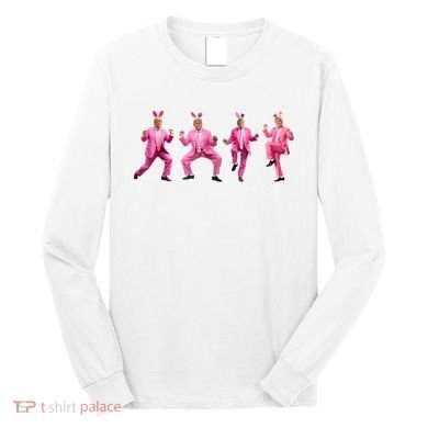 Cute Trump Dance Easter Day Bunny Funny Trump Easter Day Long Sleeve Shirt
