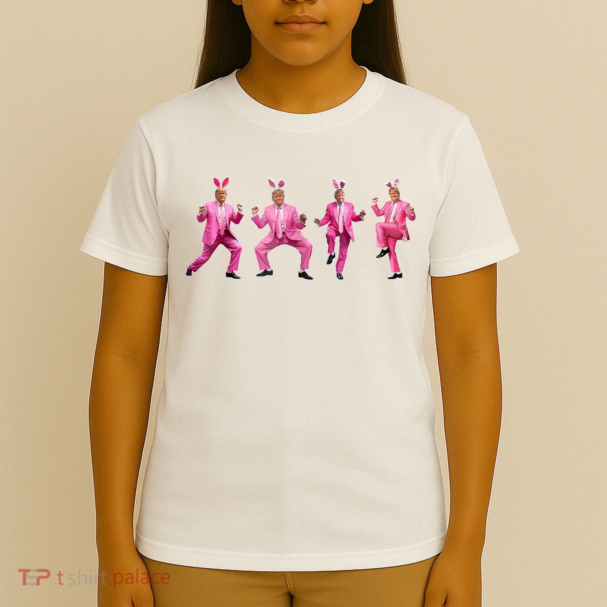 Cute Trump Dance Easter Day Bunny Funny Trump Easter Day T-Shirt