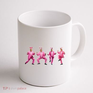 Cute Trump Dance Easter Day Bunny Funny Trump Easter Day Coffee Mug back