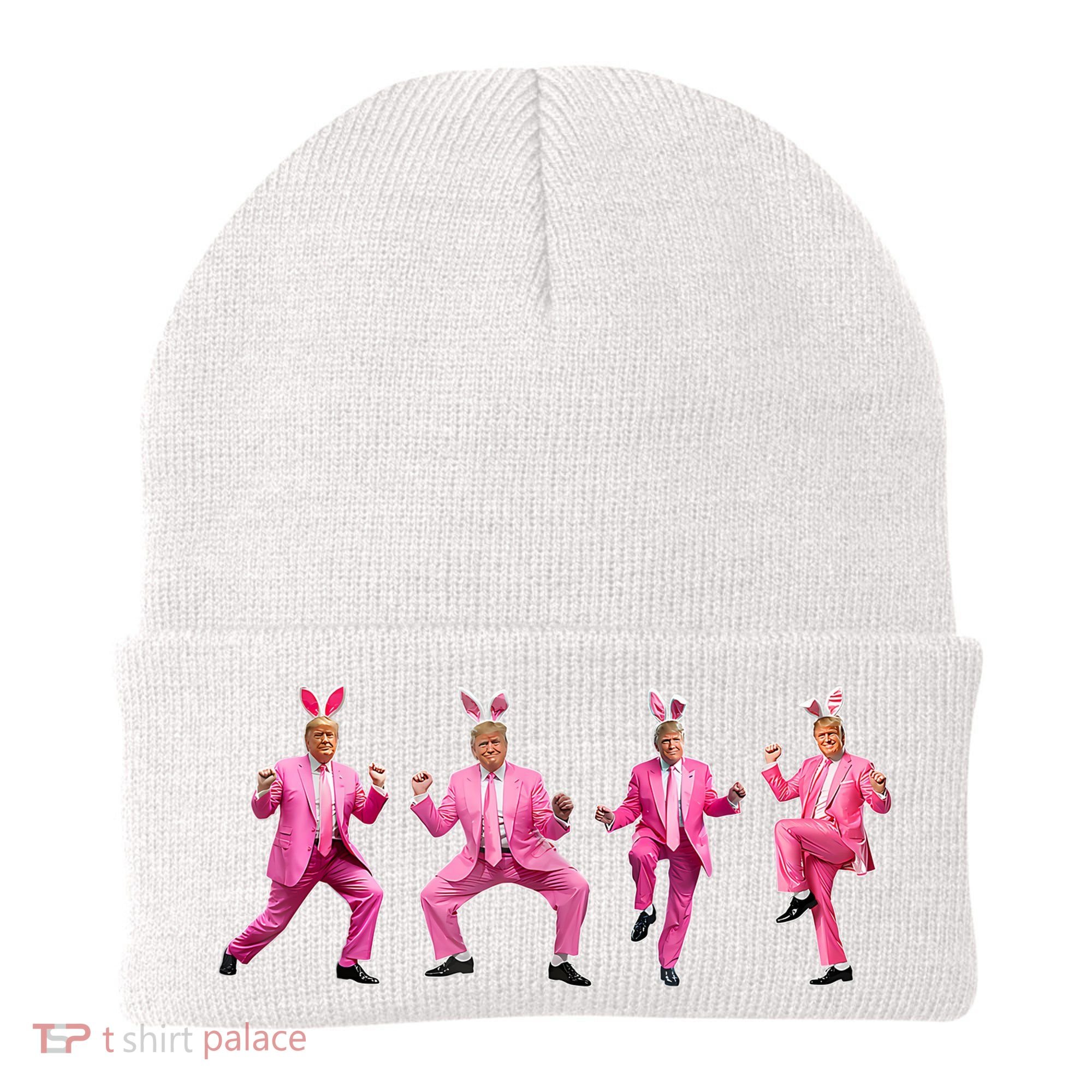 Cute Trump Dance Easter Day Bunny Funny Trump Easter Day Beanie