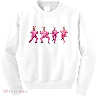 Cute Trump Dance Easter Day Bunny Funny Trump Easter Day Kids Sweatshirt