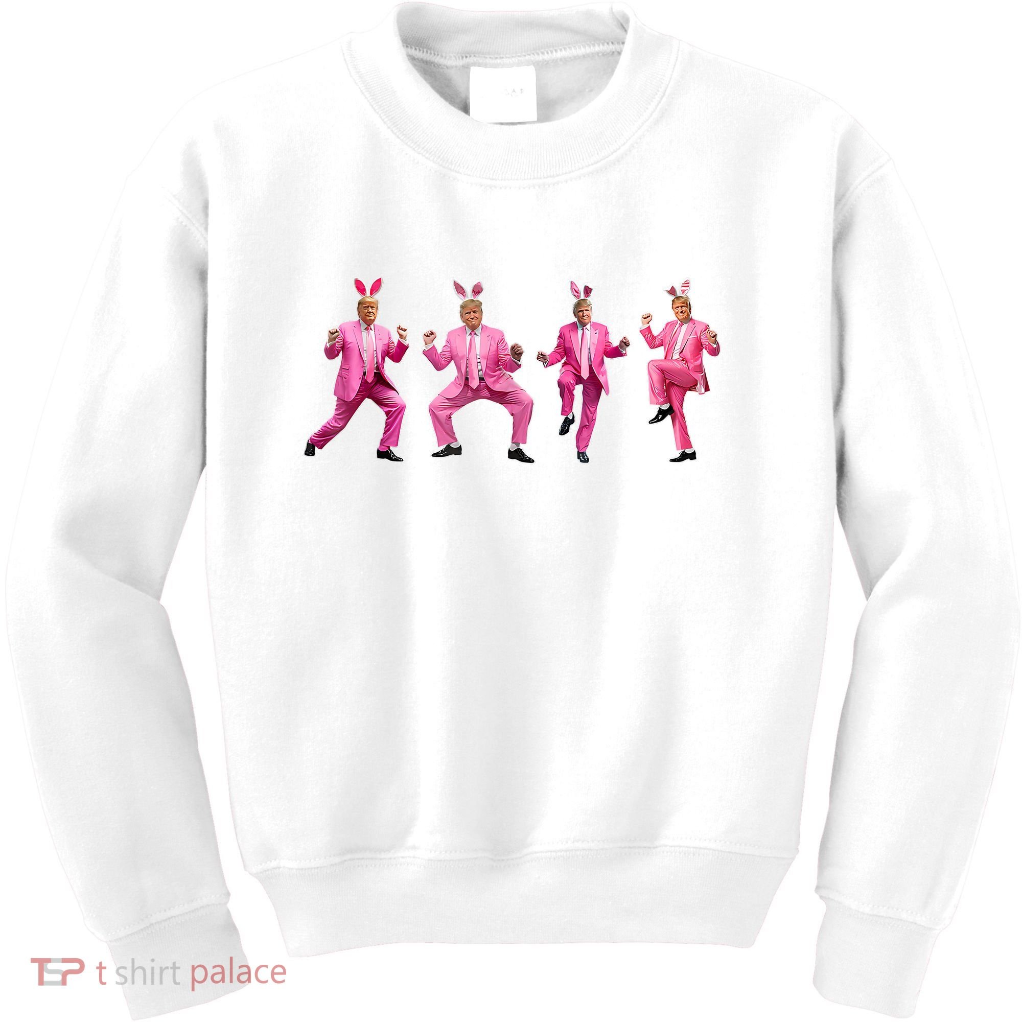 Cute Trump Dance Easter Day Bunny Funny Trump Easter Day Kids Sweatshirt