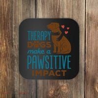 Cute Therapy Dogs Make A Pawsitive Impact Therapy Dog Team Coaster thumb 0
