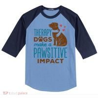 Cute Therapy Dogs Make A Pawsitive Impact Therapy Dog Team Raglan Baseball Sleeve Shirt thumb 0