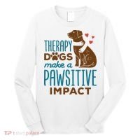 Cute Therapy Dogs Make A Pawsitive Impact Therapy Dog Team Long Sleeve Shirt thumb 0