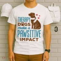 Cute Therapy Dogs Make A Pawsitive Impact Therapy Dog Team T-Shirt thumb 6