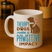 Cute Therapy Dogs Make A Pawsitive Impact Therapy Dog Team Coffee Mug thumb 4