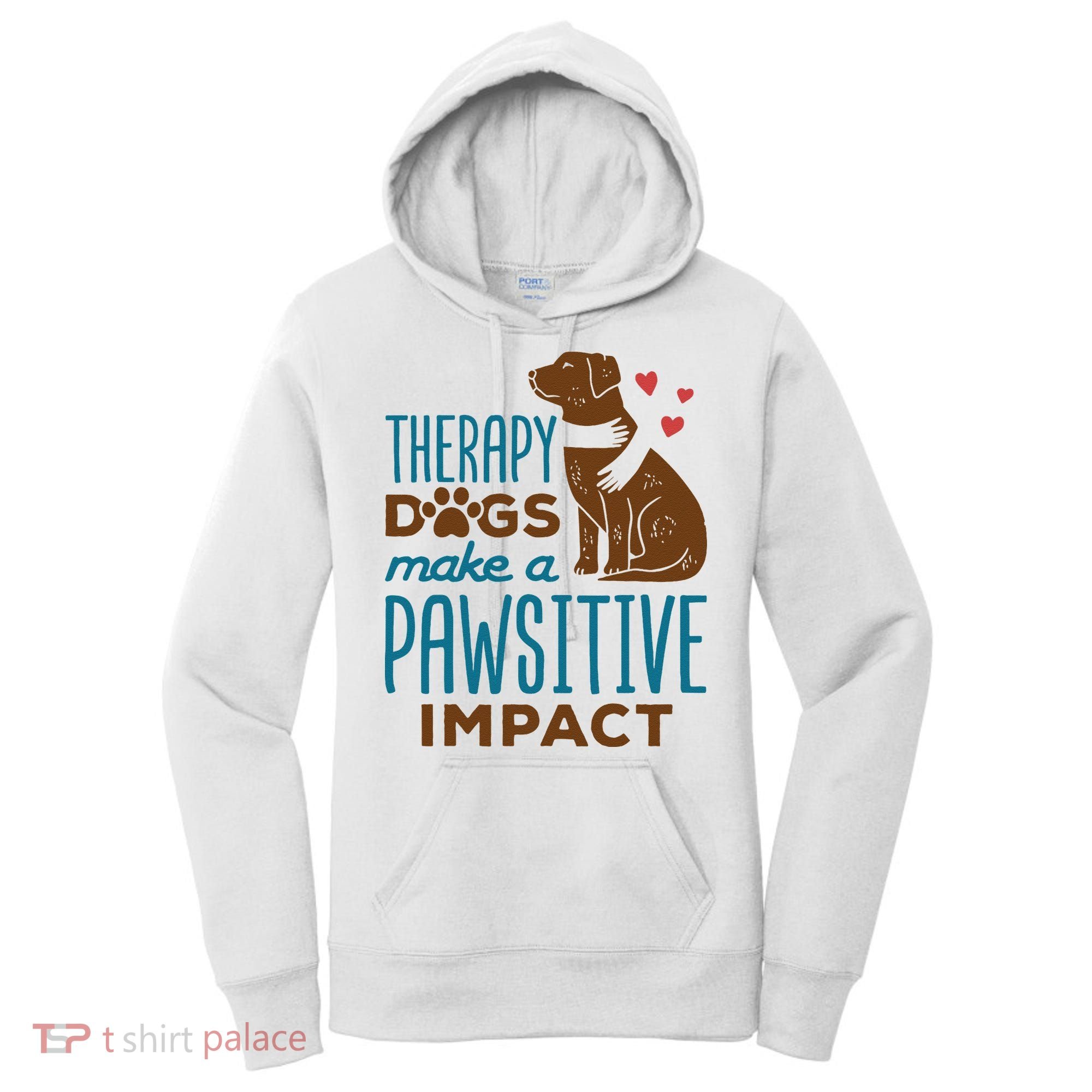 Cute Therapy Dogs Make A Pawsitive Impact Therapy Dog Team Women's Hoodie