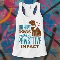 Cute Therapy Dogs Make A Pawsitive Impact Therapy Dog Team Women's Tank Top thumb 3