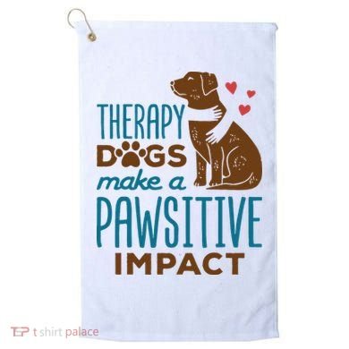 Cute Therapy Dogs Make A Pawsitive Impact Therapy Dog Team Golf Towel