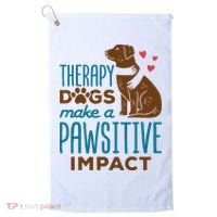 Cute Therapy Dogs Make A Pawsitive Impact Therapy Dog Team Golf Towel thumb 0