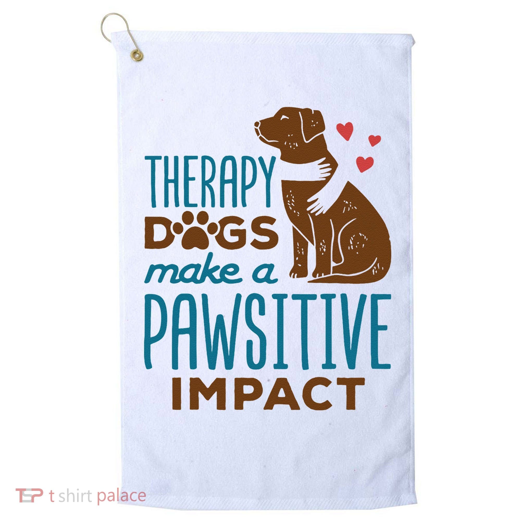 Cute Therapy Dogs Make A Pawsitive Impact Therapy Dog Team Golf Towel