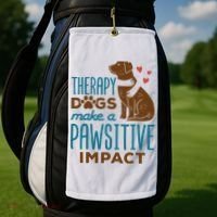 Cute Therapy Dogs Make A Pawsitive Impact Therapy Dog Team Golf Towel thumb 2