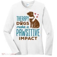 Cute Therapy Dogs Make A Pawsitive Impact Therapy Dog Team Women's Long Sleeve Shirt thumb 0