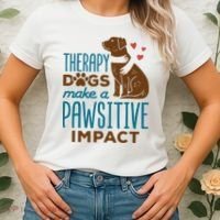 Cute Therapy Dogs Make A Pawsitive Impact Therapy Dog Team Women's T-Shirt thumb 2