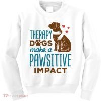Cute Therapy Dogs Make A Pawsitive Impact Therapy Dog Team Kids Sweatshirt thumb 0