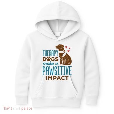 Cute Therapy Dogs Make A Pawsitive Impact Therapy Dog Team Kids Hoodie