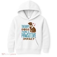 Cute Therapy Dogs Make A Pawsitive Impact Therapy Dog Team Kids Hoodie thumb 0