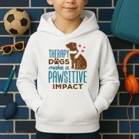 Cute Therapy Dogs Make A Pawsitive Impact Therapy Dog Team Kids Hoodie thumb 2