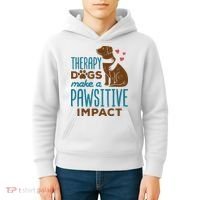 Cute Therapy Dogs Make A Pawsitive Impact Therapy Dog Team Kids Hoodie thumb 4