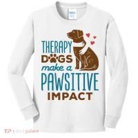 Cute Therapy Dogs Make A Pawsitive Impact Therapy Dog Team Kids Long Sleeve Shirt thumb 0
