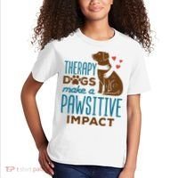Cute Therapy Dogs Make A Pawsitive Impact Therapy Dog Team Kids T-Shirt thumb 2