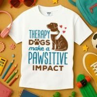 Cute Therapy Dogs Make A Pawsitive Impact Therapy Dog Team Kids T-Shirt thumb 3