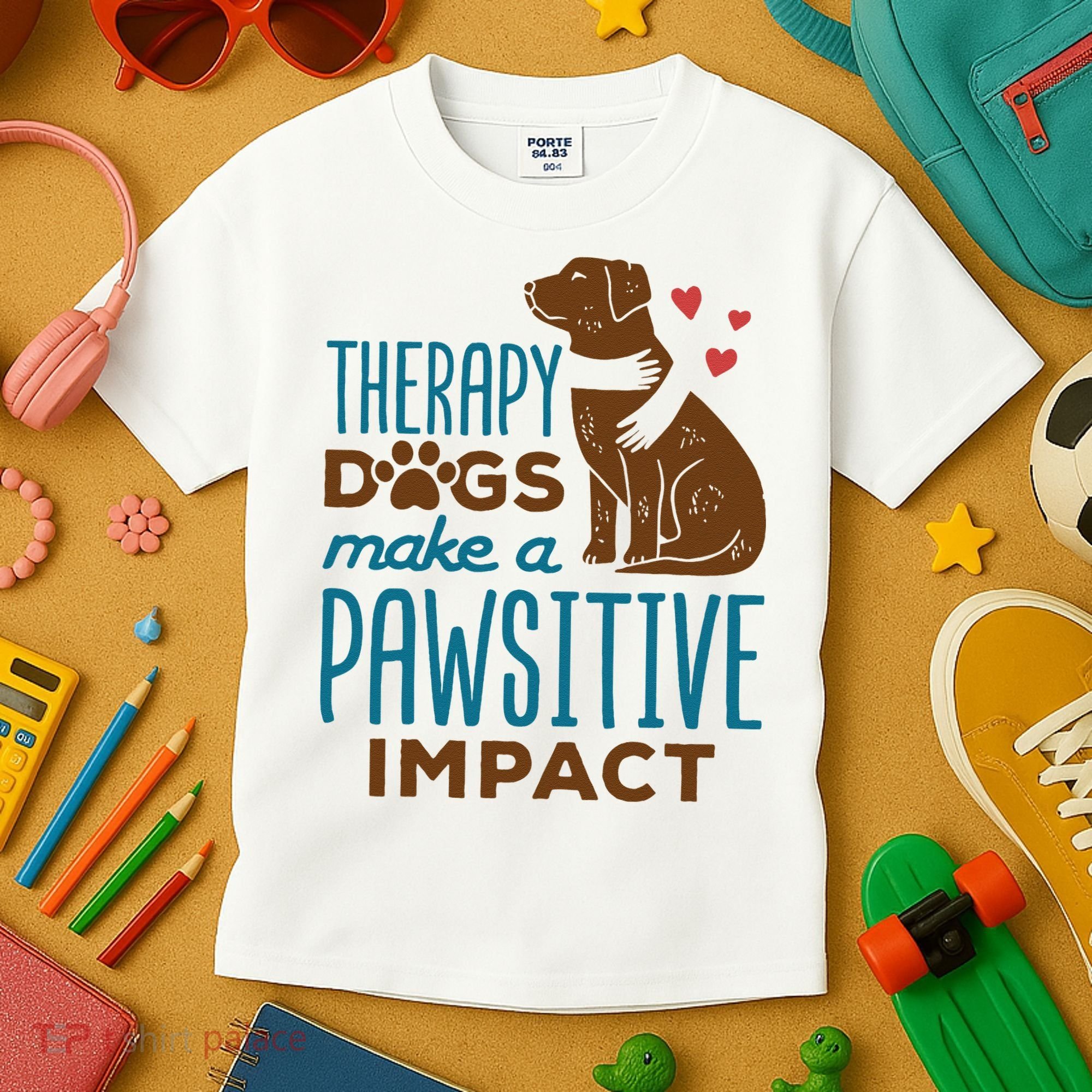 Cute Therapy Dogs Make A Pawsitive Impact Therapy Dog Team Kids T-Shirt