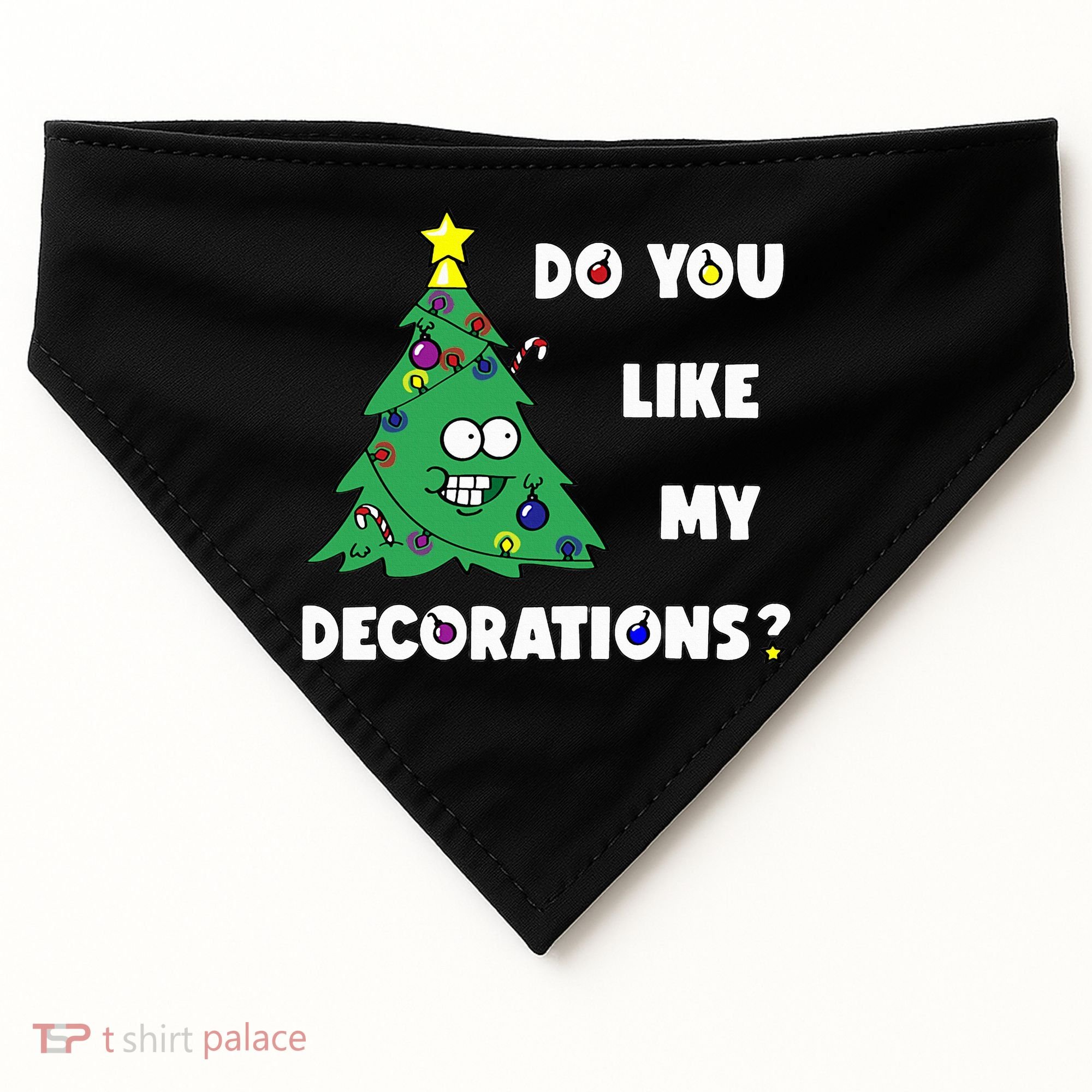 Christmas Tree Do You Like My Decorations Xmas Lights USA-Made Doggie Bandana
