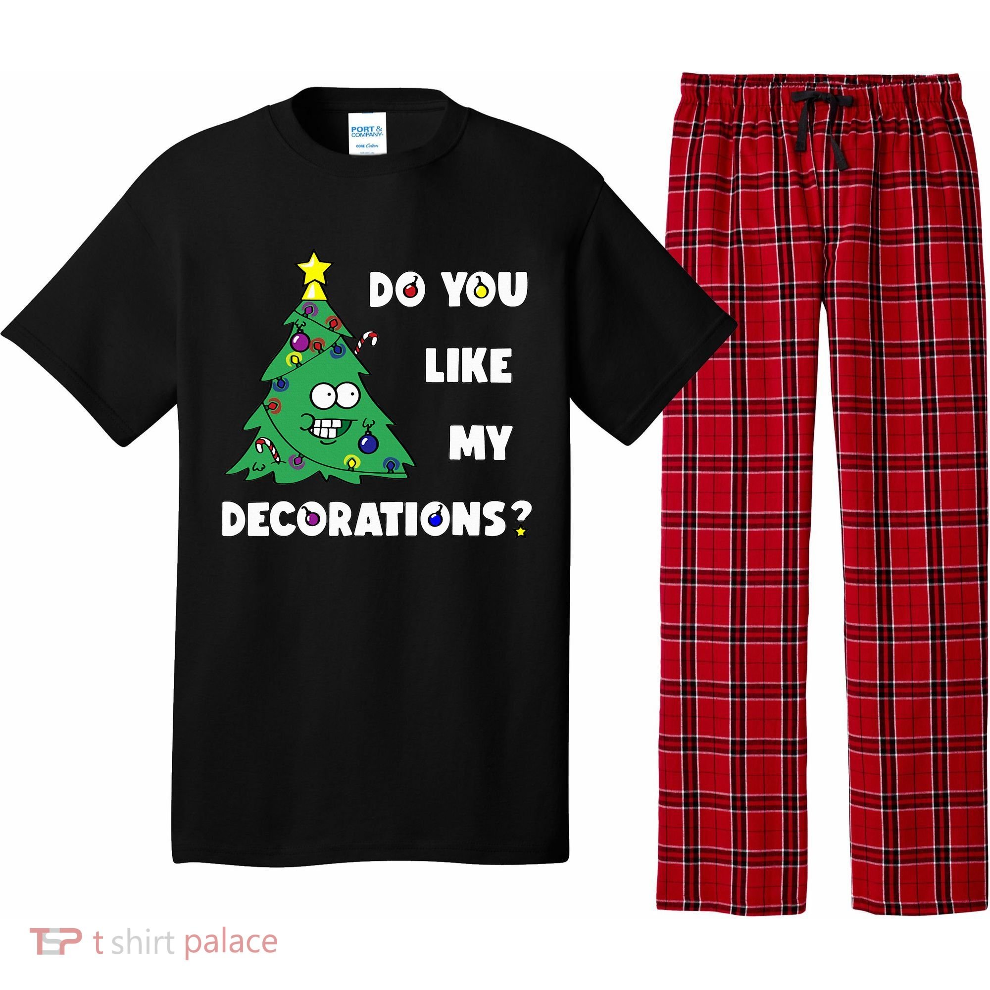 Christmas Tree Do You Like My Decorations Xmas Lights Pajama Set